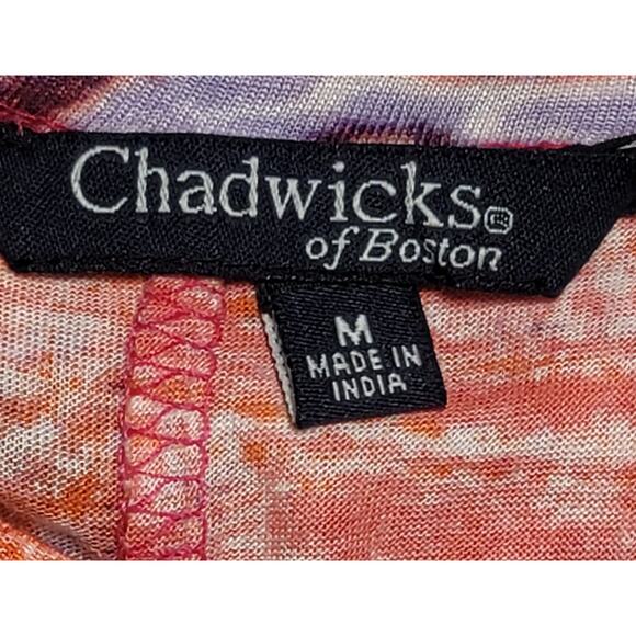 Chadwicks of Boston Pink Orange Abstract Print A Line Maxi Dress Medium Flowy - Picture 3 of 6